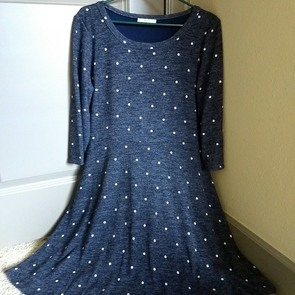 Lelis Grey Polka Dot Dress